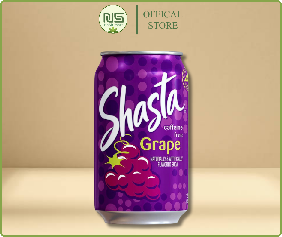 Nước Ngọt Có Ga Shasta Grape 355ml – Hương Nho Tự Nhiên, Nhập Khẩu Chính Hãng Mỹ
