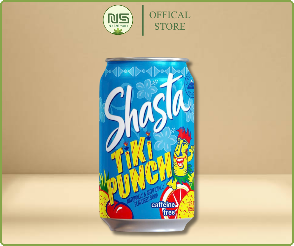 Nước Ngọt Có Ga Shasta Tiki Punch 355ml – Vị Trái Cây Nhiệt Đới Ngọt Mát, Nhập Khẩu Chính Hãng Mỹ