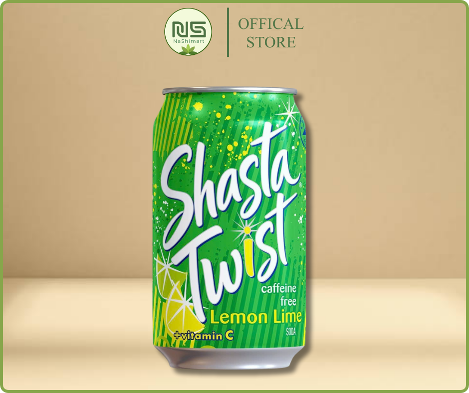 Nước Ngọt Có Ga Shasta Twist Lemon Lime 355ml – Vị Chanh Thanh Mát, Nhập Khẩu Chính Hãng Mỹ